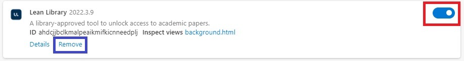 How do I temporarily disable:remove the Lean Library extension? 5.jpeg