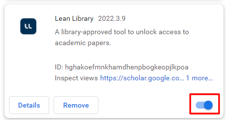 How do I force restart the Lean Library extension in my browser? 2.png
