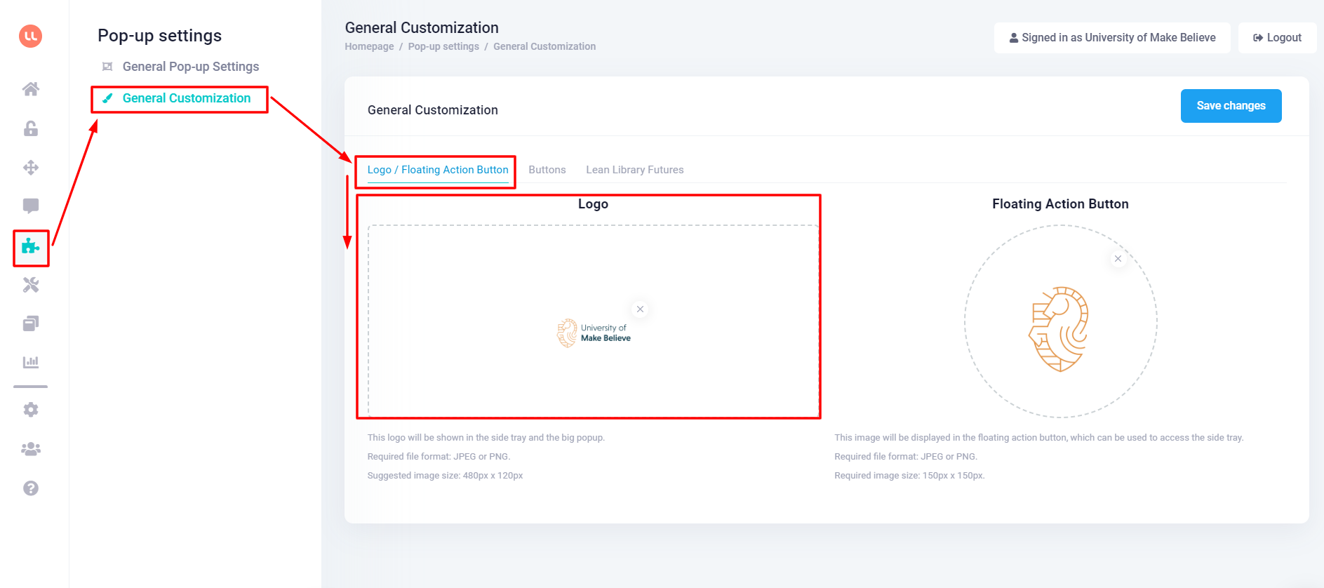 How to customise the pop-up logo and styling? 2.png