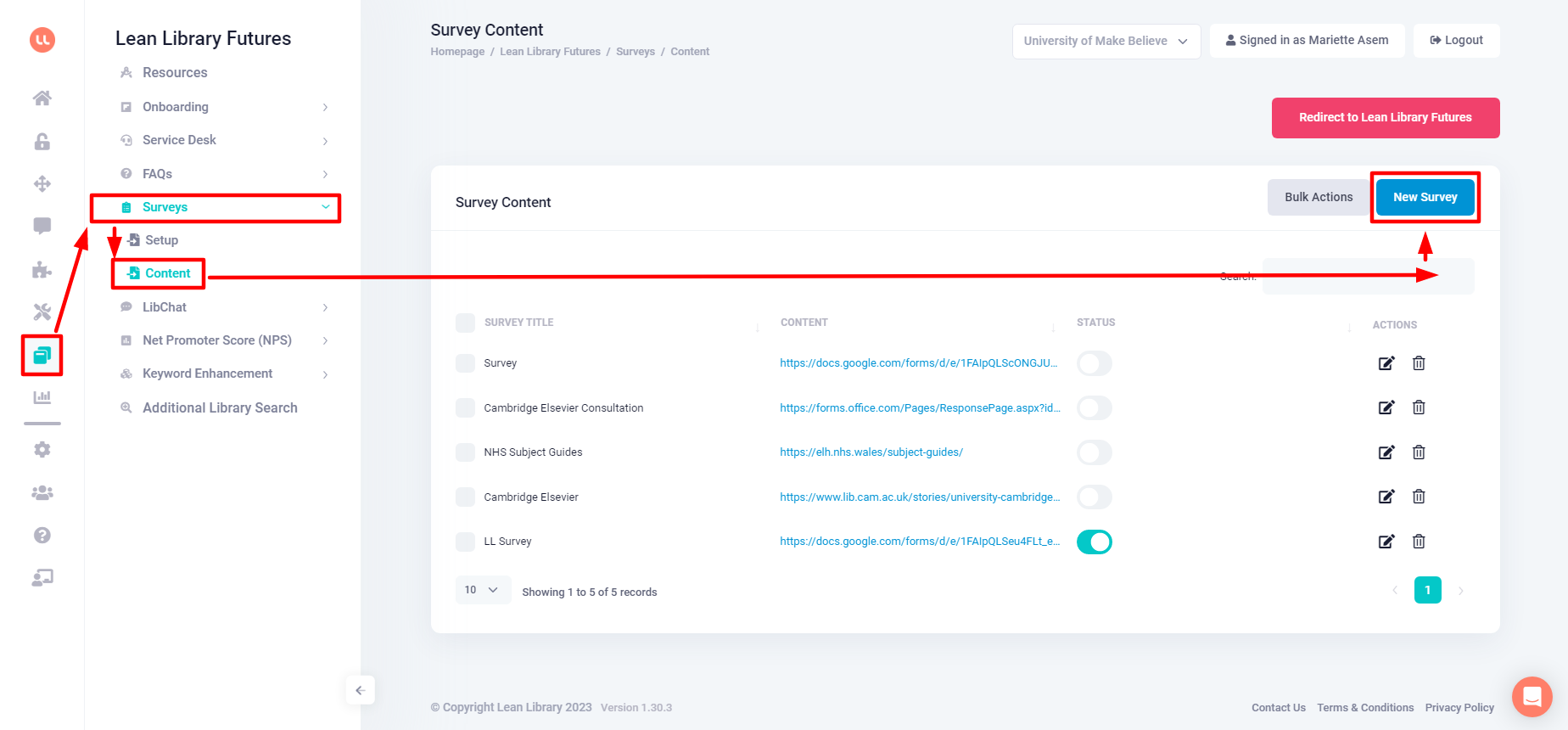 Workflow for LibGuides- How to set up a Survey? 1.png